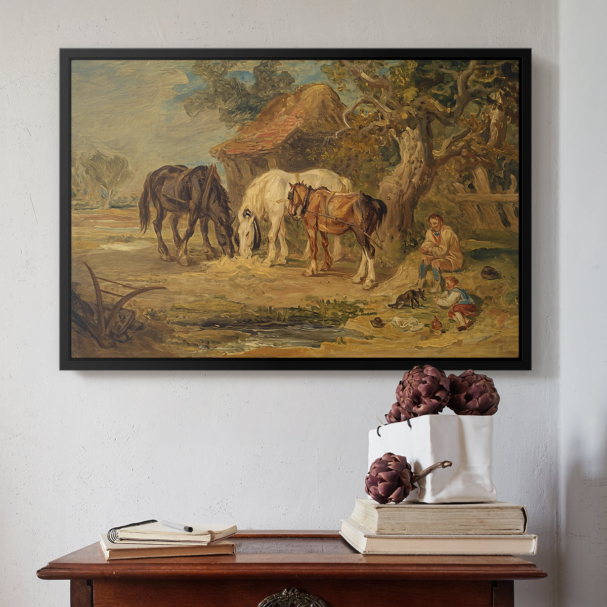 The Midday Meal, 1835 - Floater Framed Canvas Print