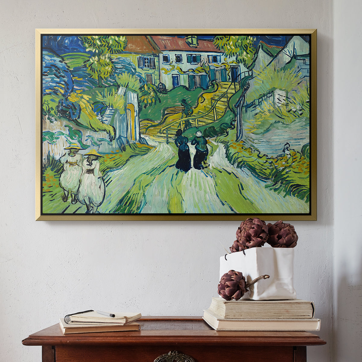 Stairway at Auvers, 1890 - Floater Framed Canvas Print