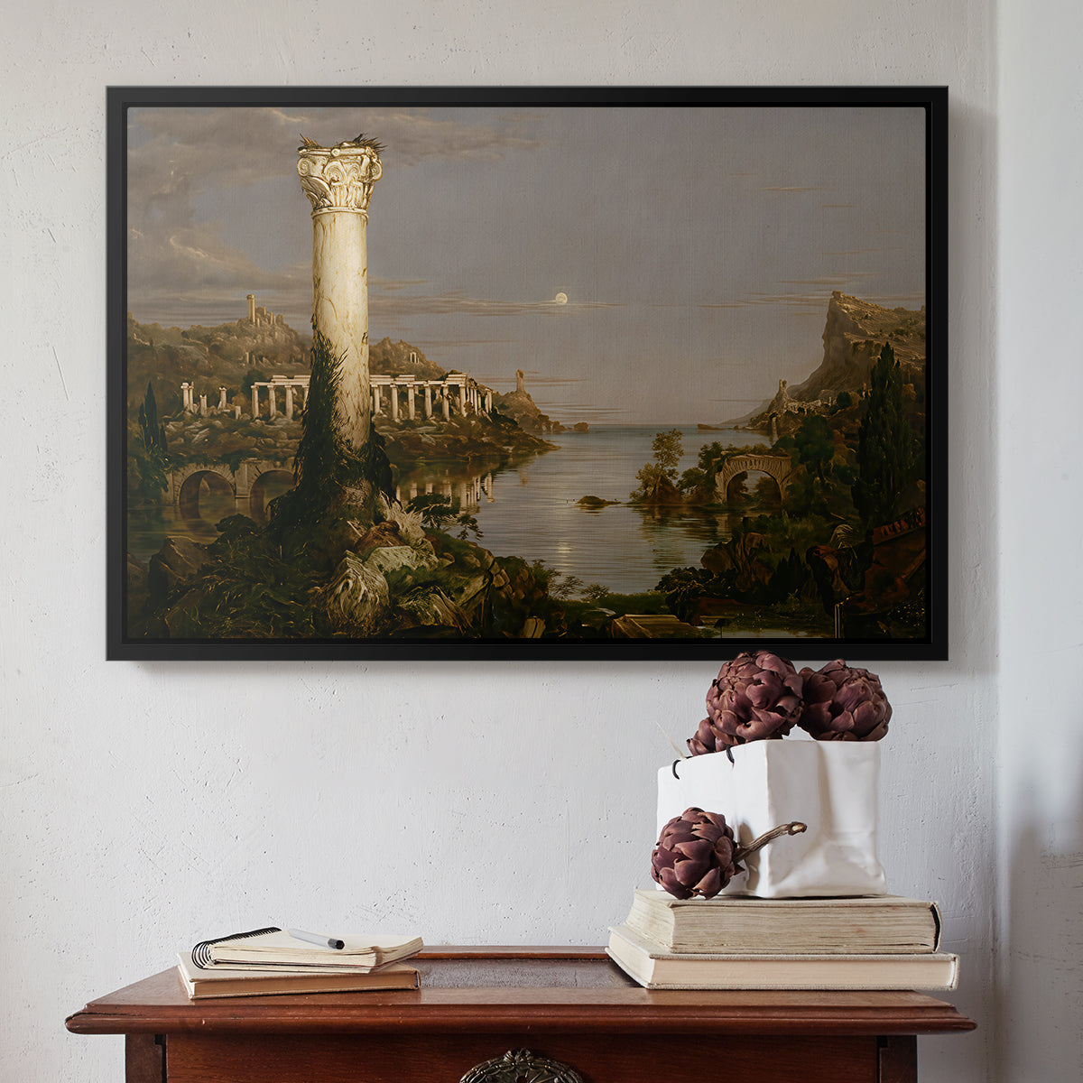 The Course of Empire: Desolation, 1836 - Floater Framed Canvas Print