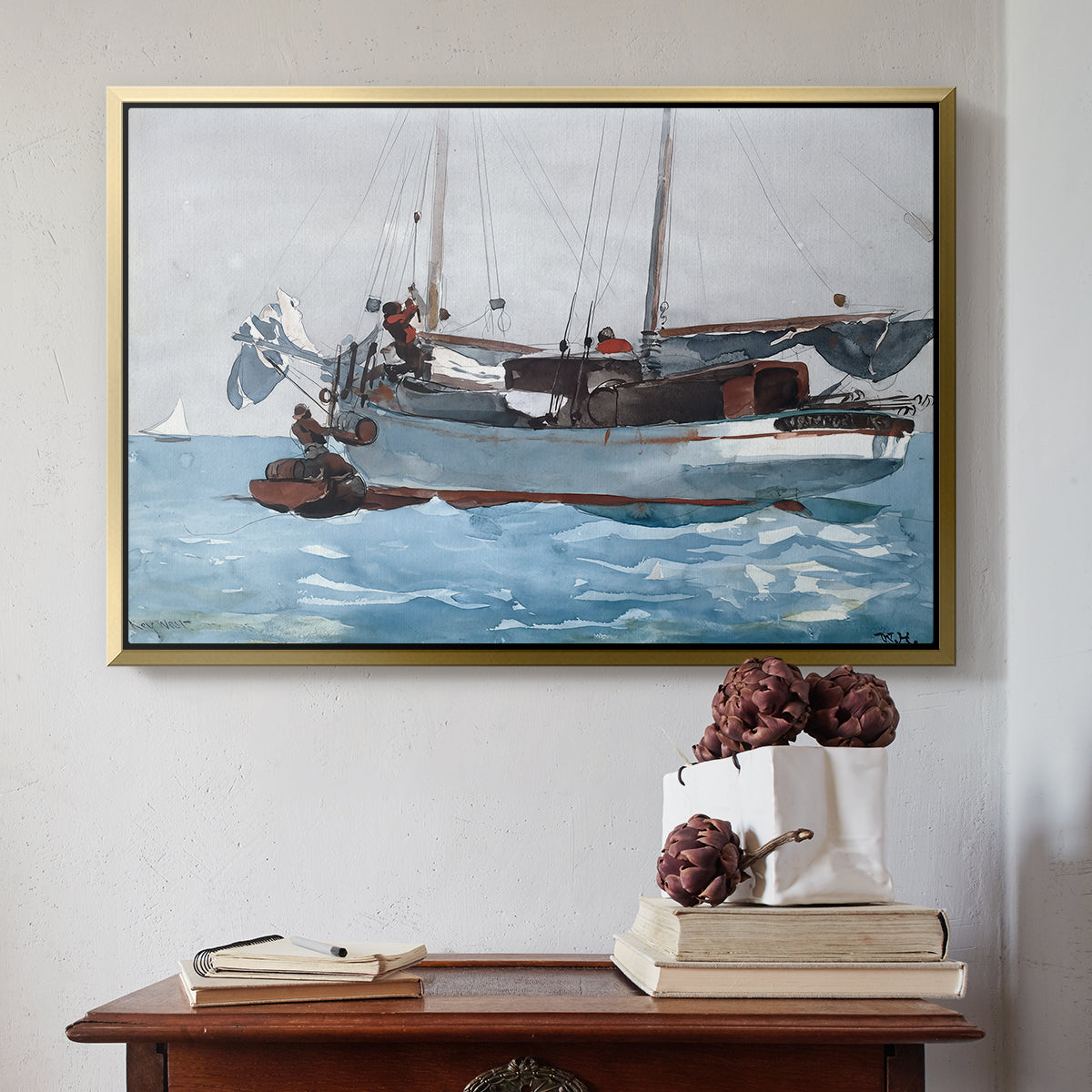 Taking on Wet Provisions, 1903 - Floater Framed Canvas Print