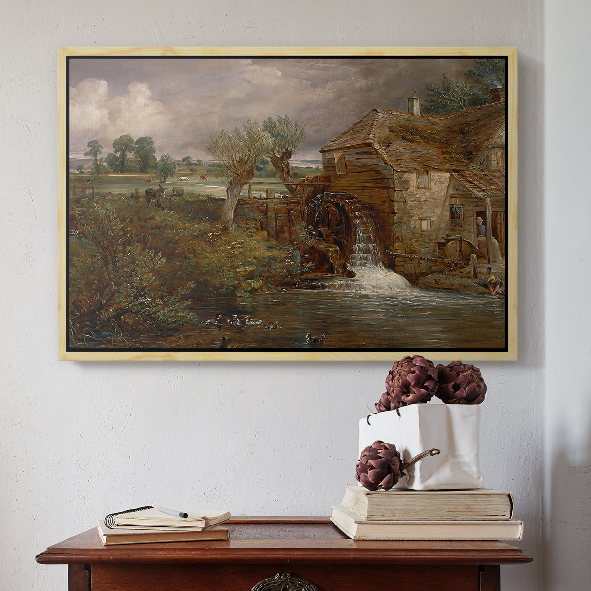 Parham Mill, Gillingham, 1826 - Floater Framed Canvas Print
