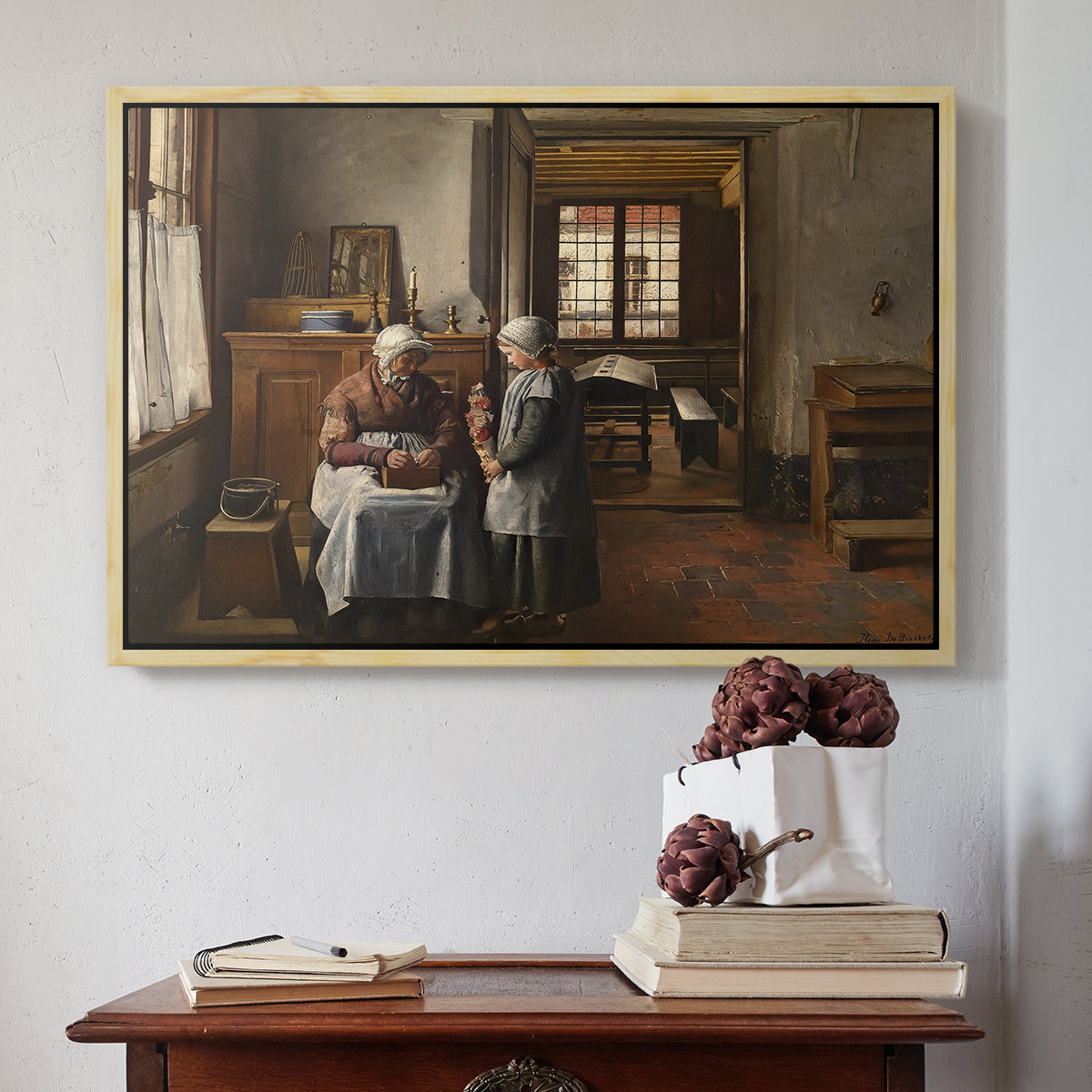 Grandmother's Feast, 1873 - Floater Framed Canvas Print