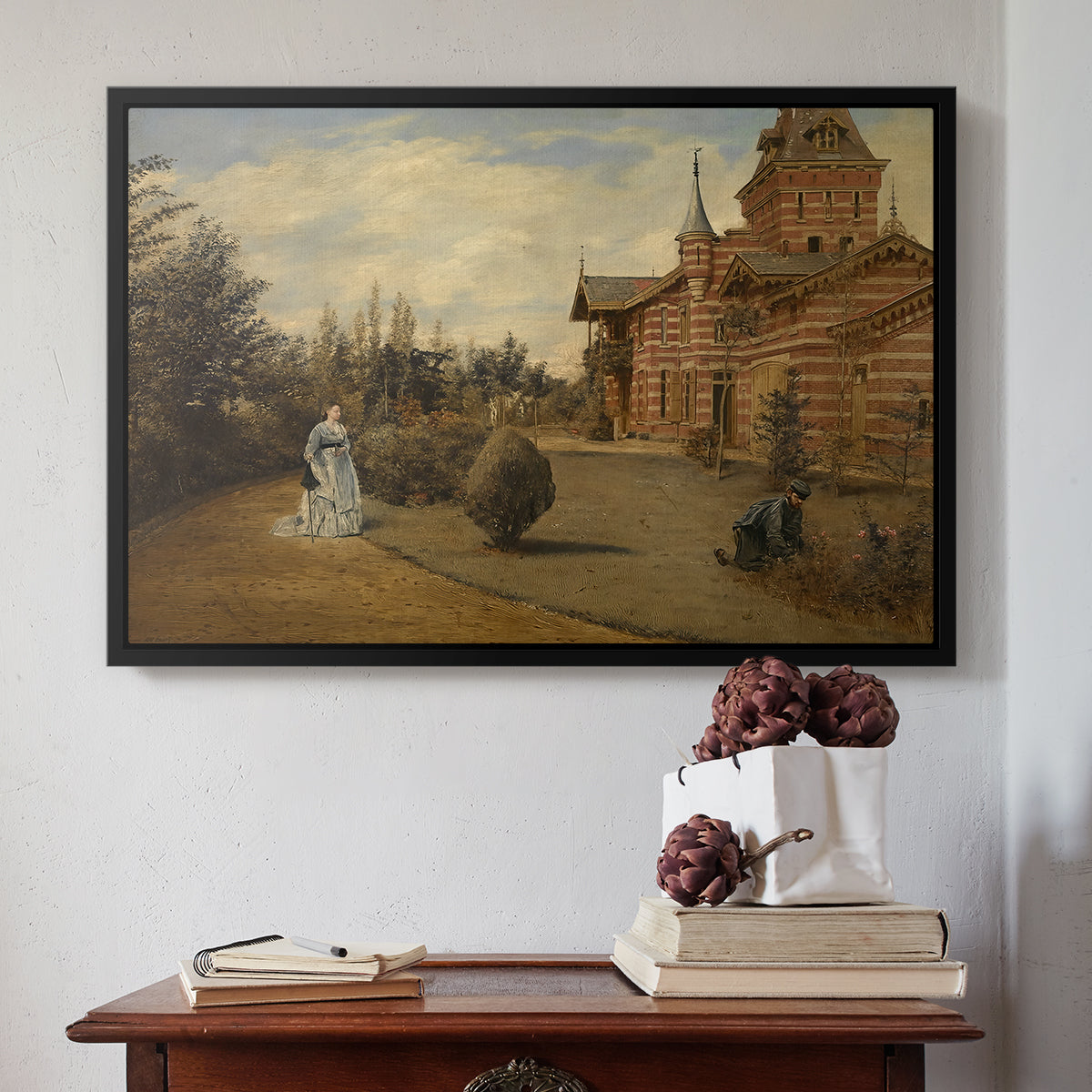 The Country House of Gustave Coûteaux, 1871 - Floater Framed Canvas Print