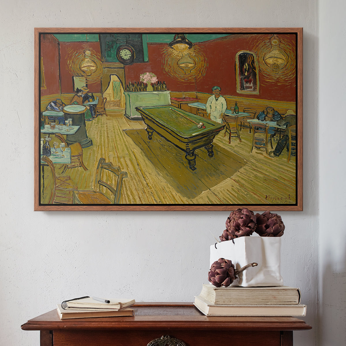 The Night Café, 1888 - Floater Framed Canvas Print