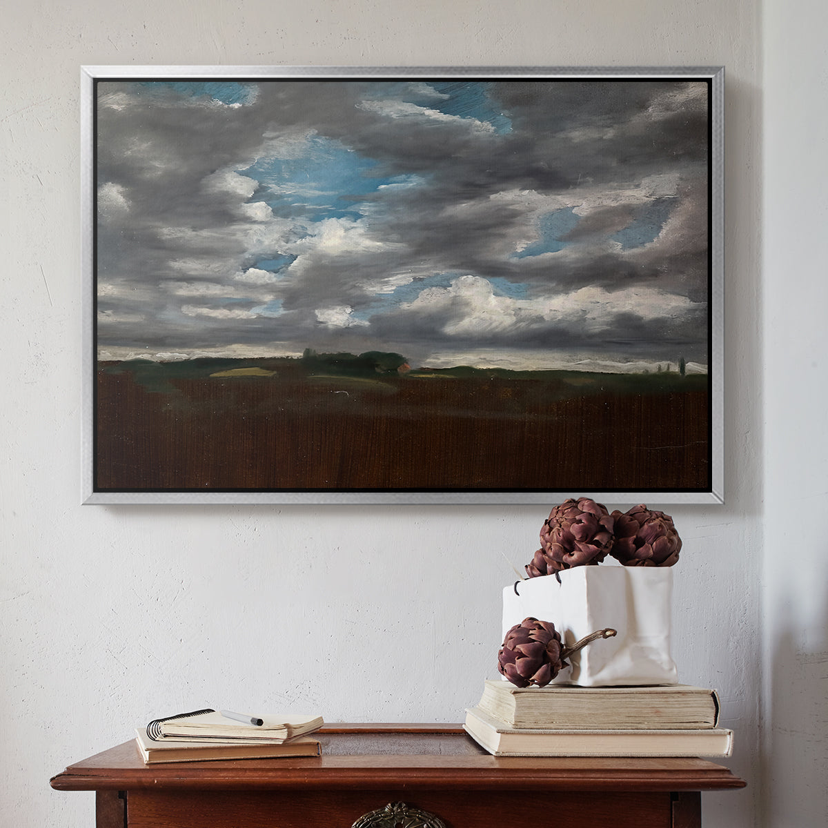 Extensive Landscape with Grey Clouds, c. 1821-1822 - Floater Framed Canvas Print