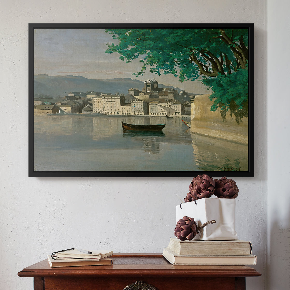 Geneva View of Part of the City, c. 1834-1835 - Floater Framed Canvas Print