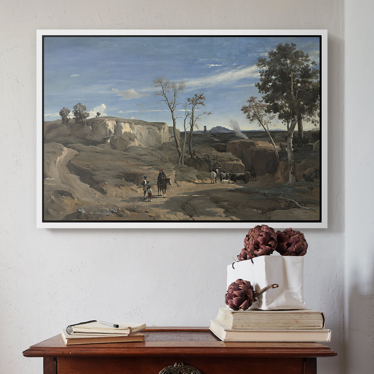 La Cervara, the Roman Campagna, c. 1830-1831 - Floater Framed Canvas Print