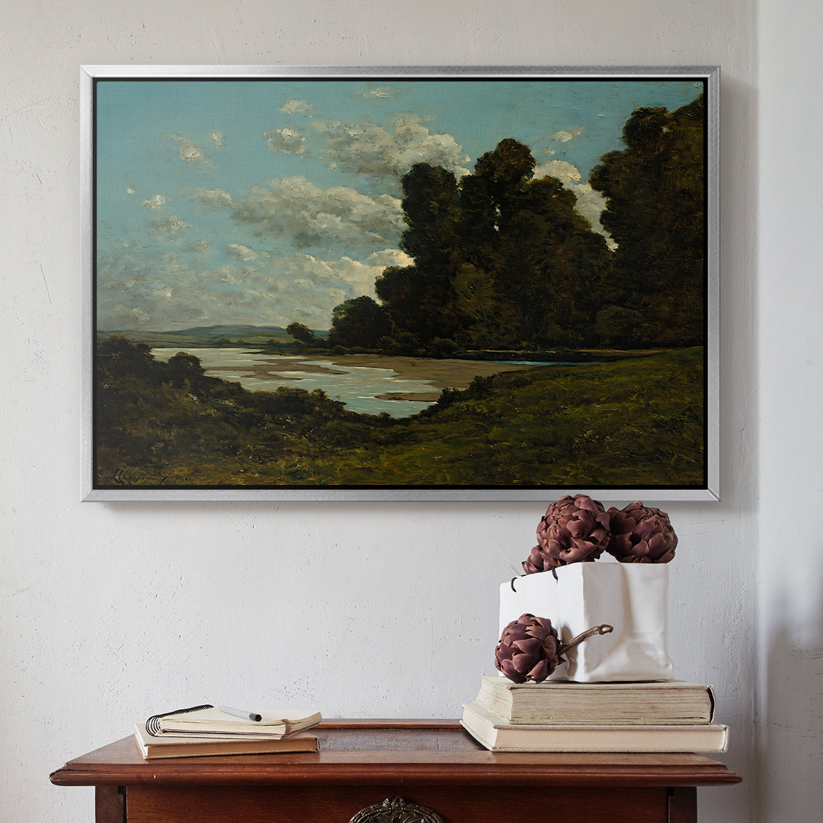 The River Loire at Nevers, 1901 - Floater Framed Canvas Print
