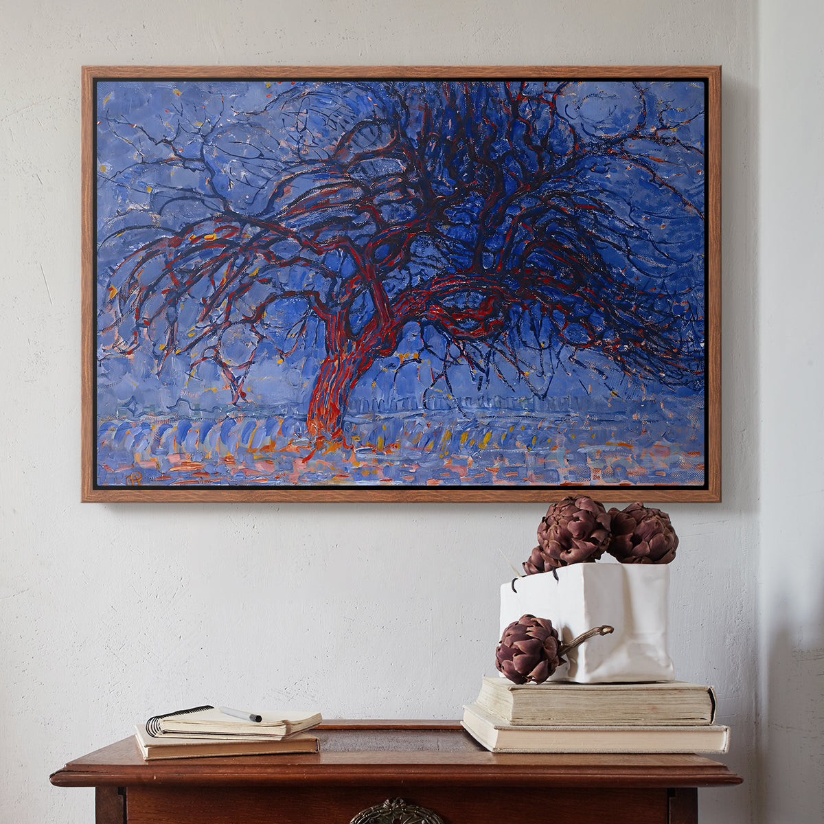 The Red Tree, 1909 - Floater Framed Canvas Print