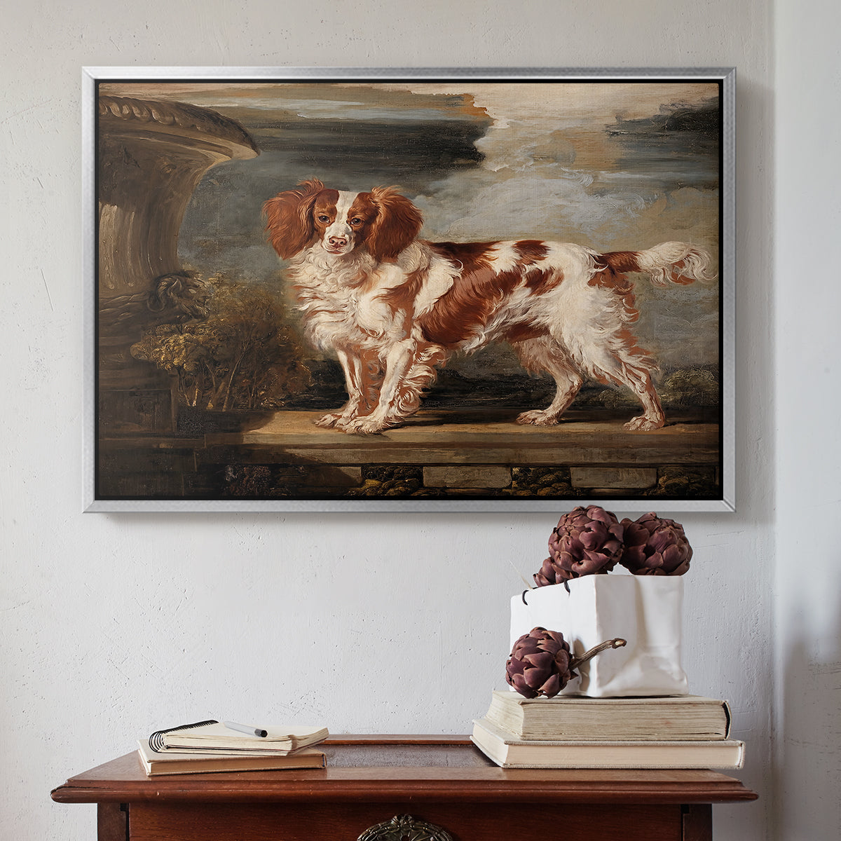 Portrait of Dash, a Favourite Spaniel, Property of Lady Frances Vane-Tempest, 1819 - Floater Framed Canvas Print