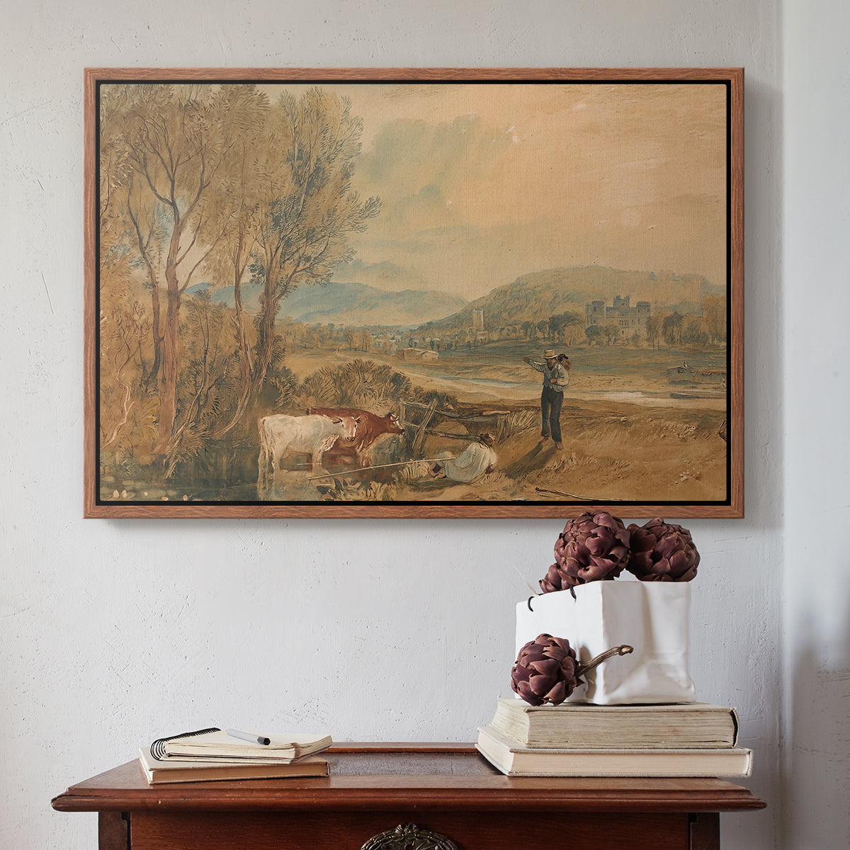 Lulworth Castle, Dorset, c. 1820 - Floater Framed Canvas Print