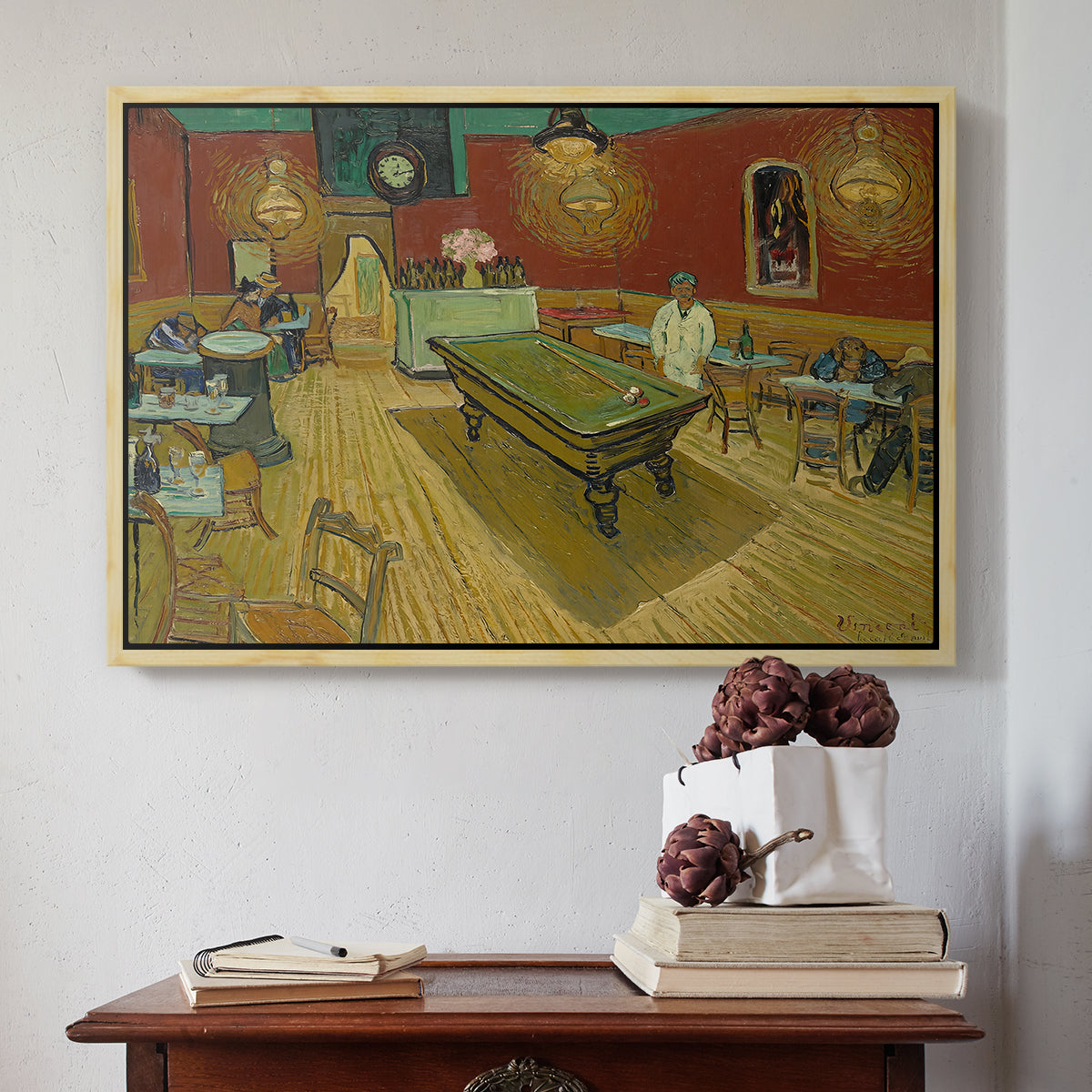 The Night Café, 1888 - Floater Framed Canvas Print
