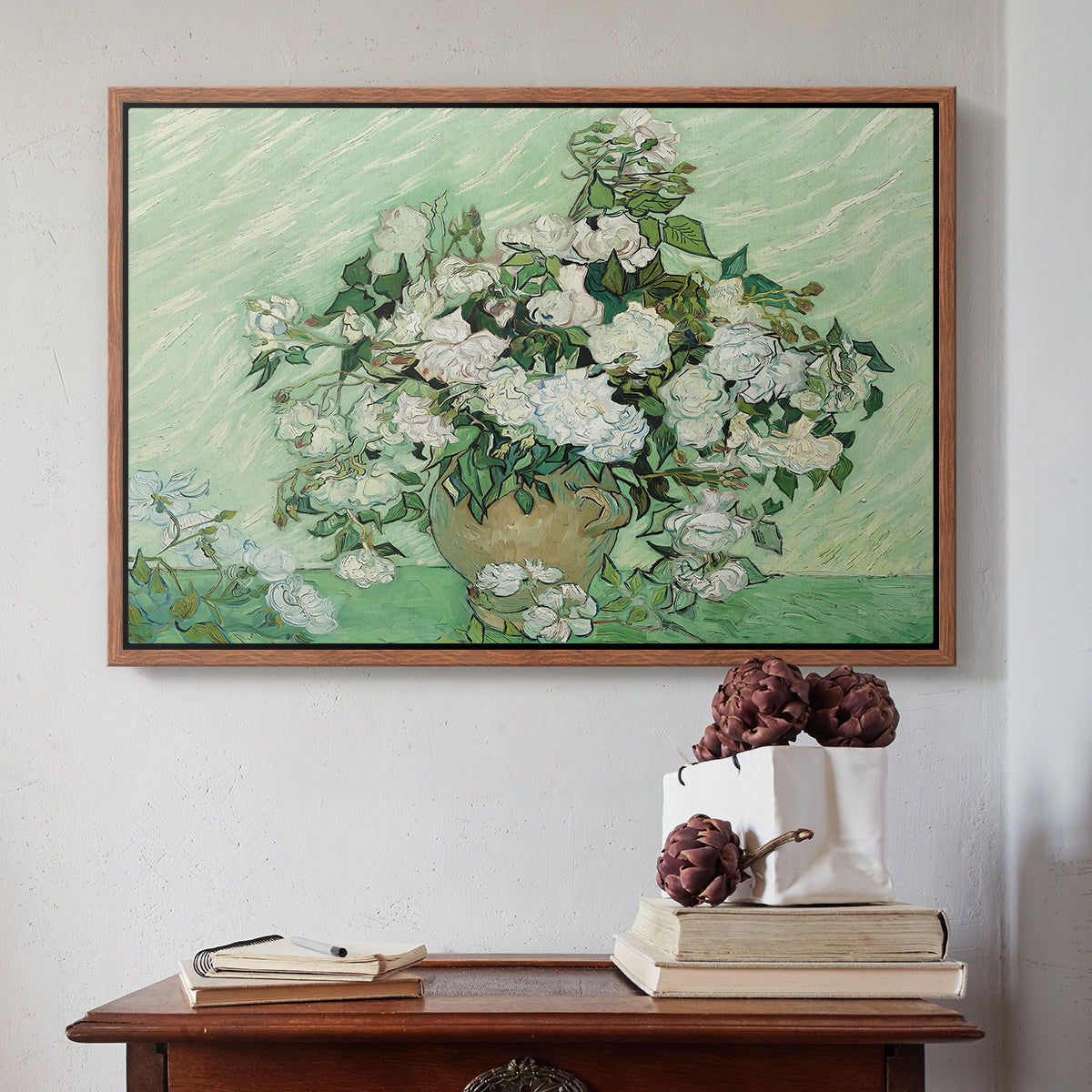 Roses, 1890 - Floater Framed Canvas Print