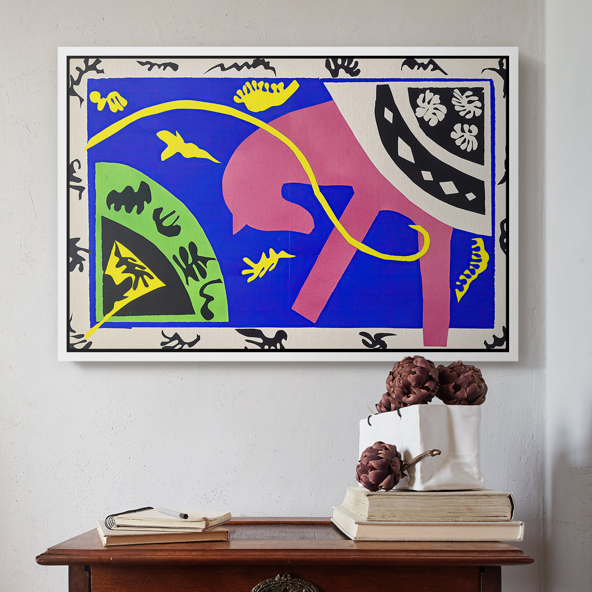 The Horse, the Rider and the Clown, from Jazz, 1947 - Floater Framed Canvas Print