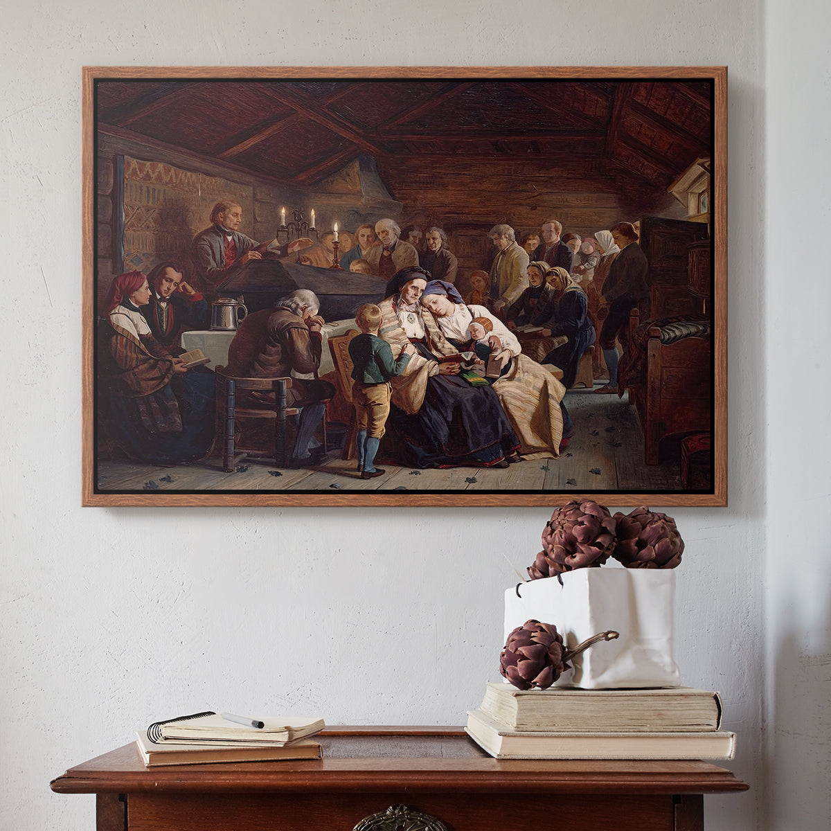 Funeral Feast, 1854 - Floater Framed Canvas Print