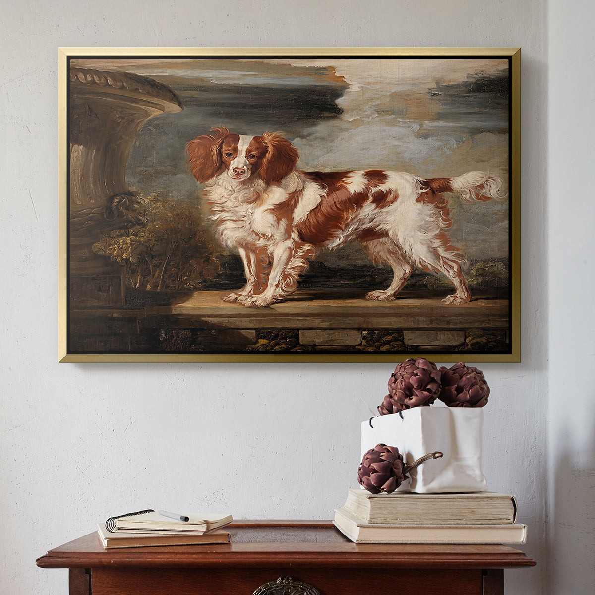 Portrait of Dash, a Favourite Spaniel, Property of Lady Frances Vane-Tempest, 1819 - Floater Framed Canvas Print