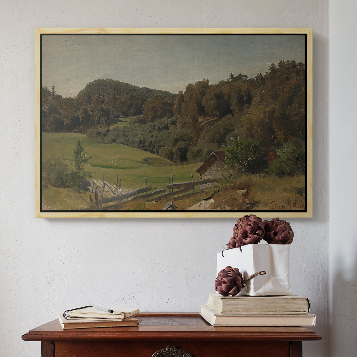 Landscape at Ljan, 1858 - Floater Framed Canvas Print