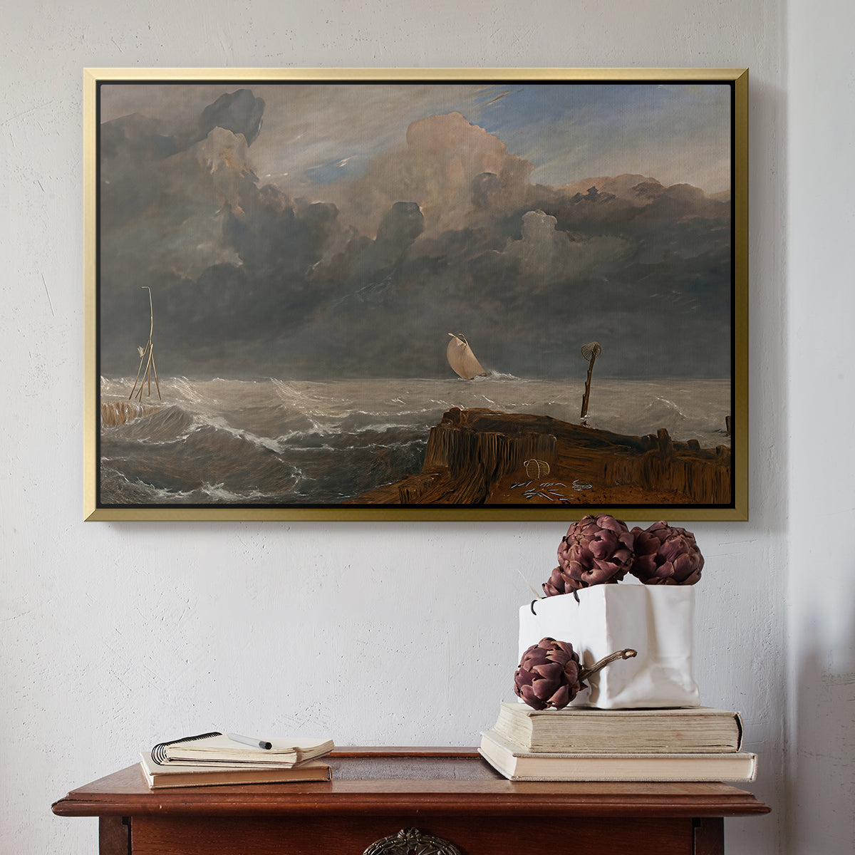 Port Ruysdael, 1827 - Floater Framed Canvas Print