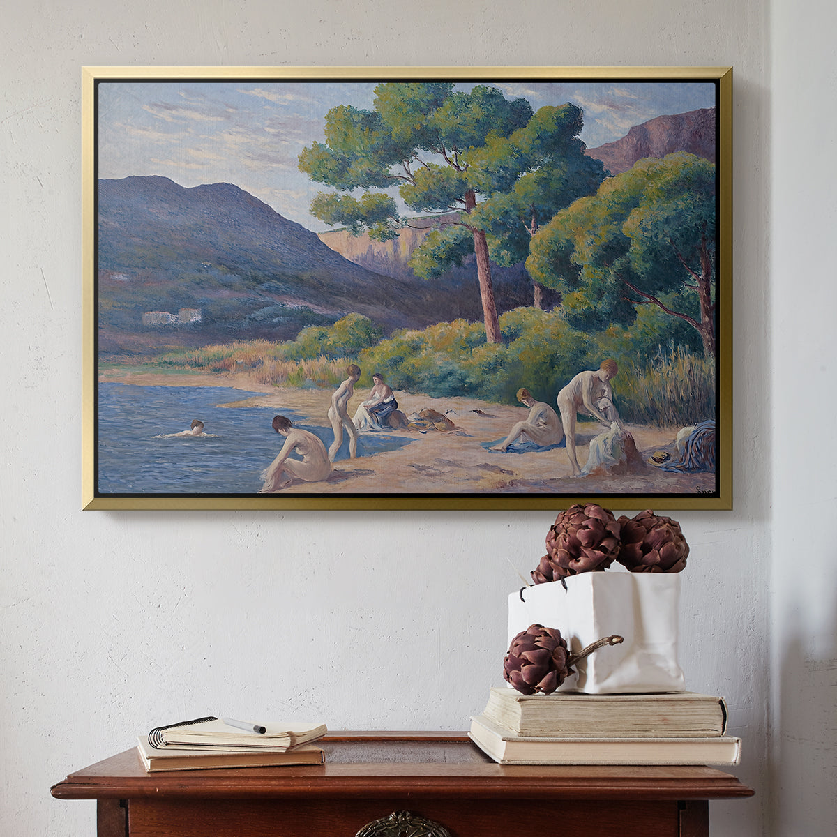Bathers in Saint-Tropez, c. 1909 - Floater Framed Canvas Print