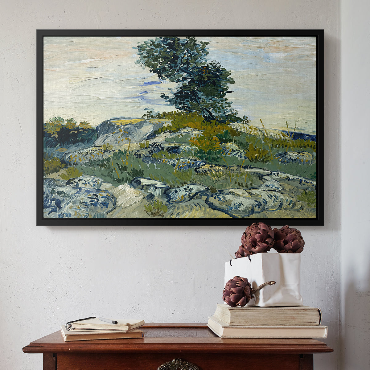 The Rocks, 1888 - Floater Framed Canvas Print