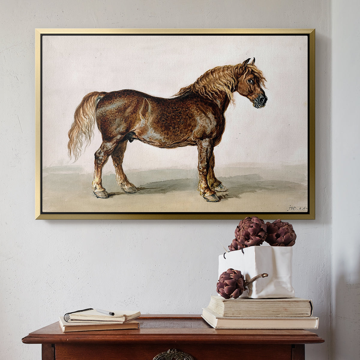A Cart-Horse - Floater Framed Canvas Print