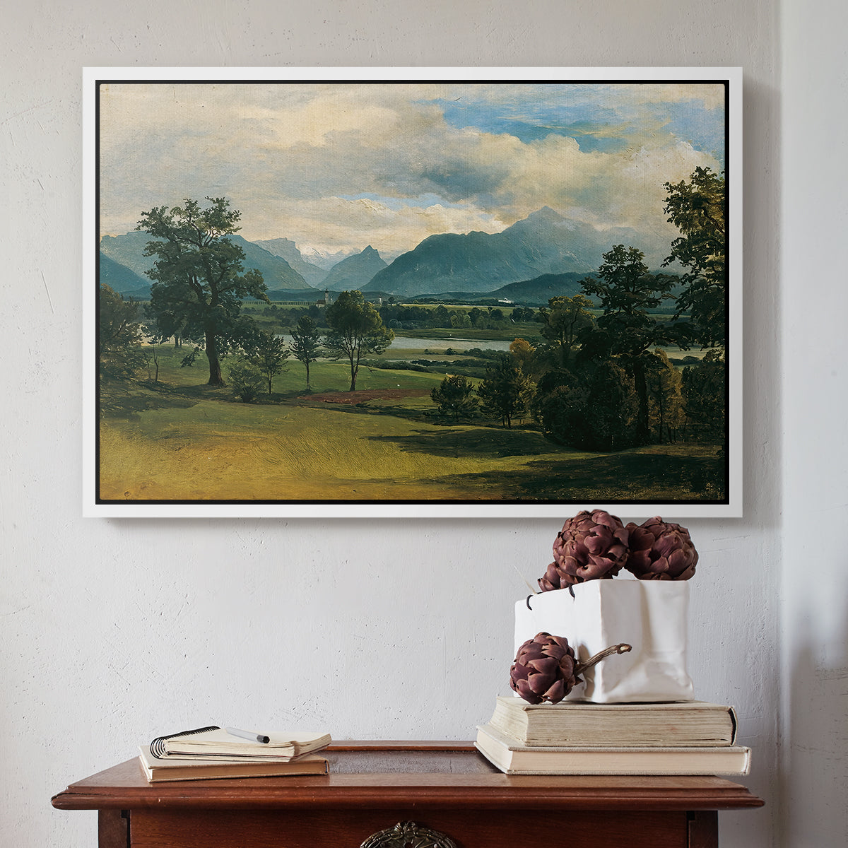 View of Liefering, 1830 - Floater Framed Canvas Print