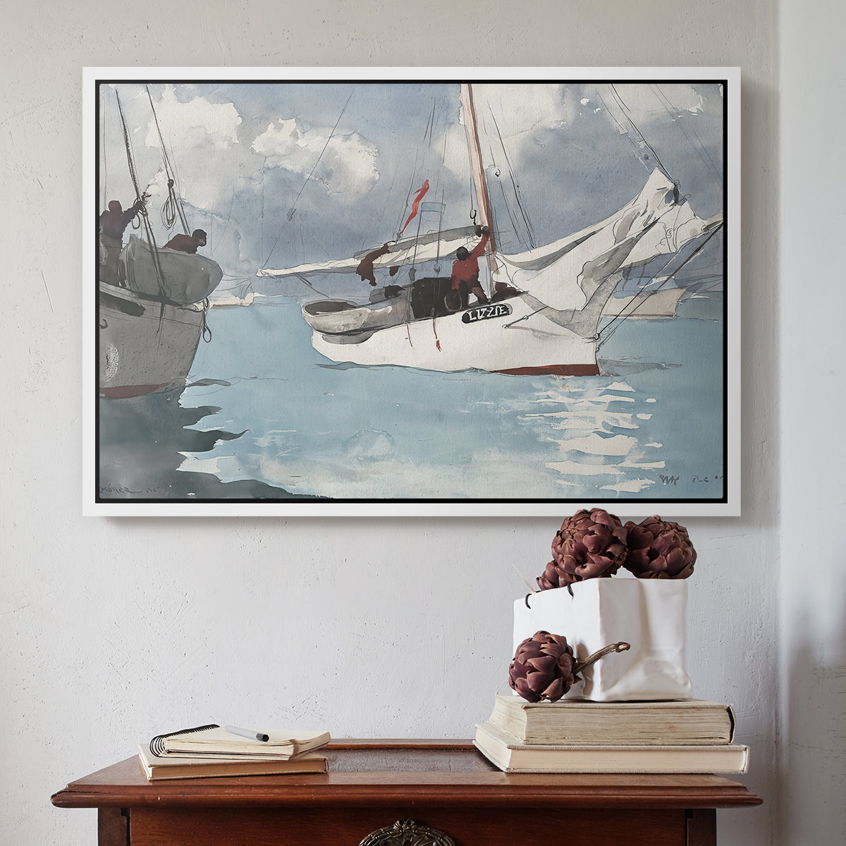 Fishing Boats, Key West, 1903 - Floater Framed Canvas Print