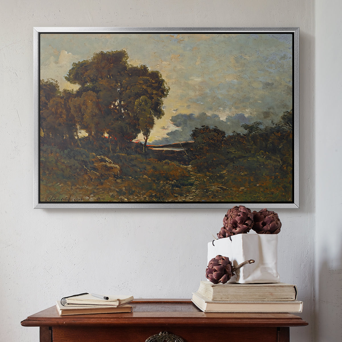 Sunset on the Allier (Soleil couchant sur l'Allier), 1904 - Floater Framed Canvas Print