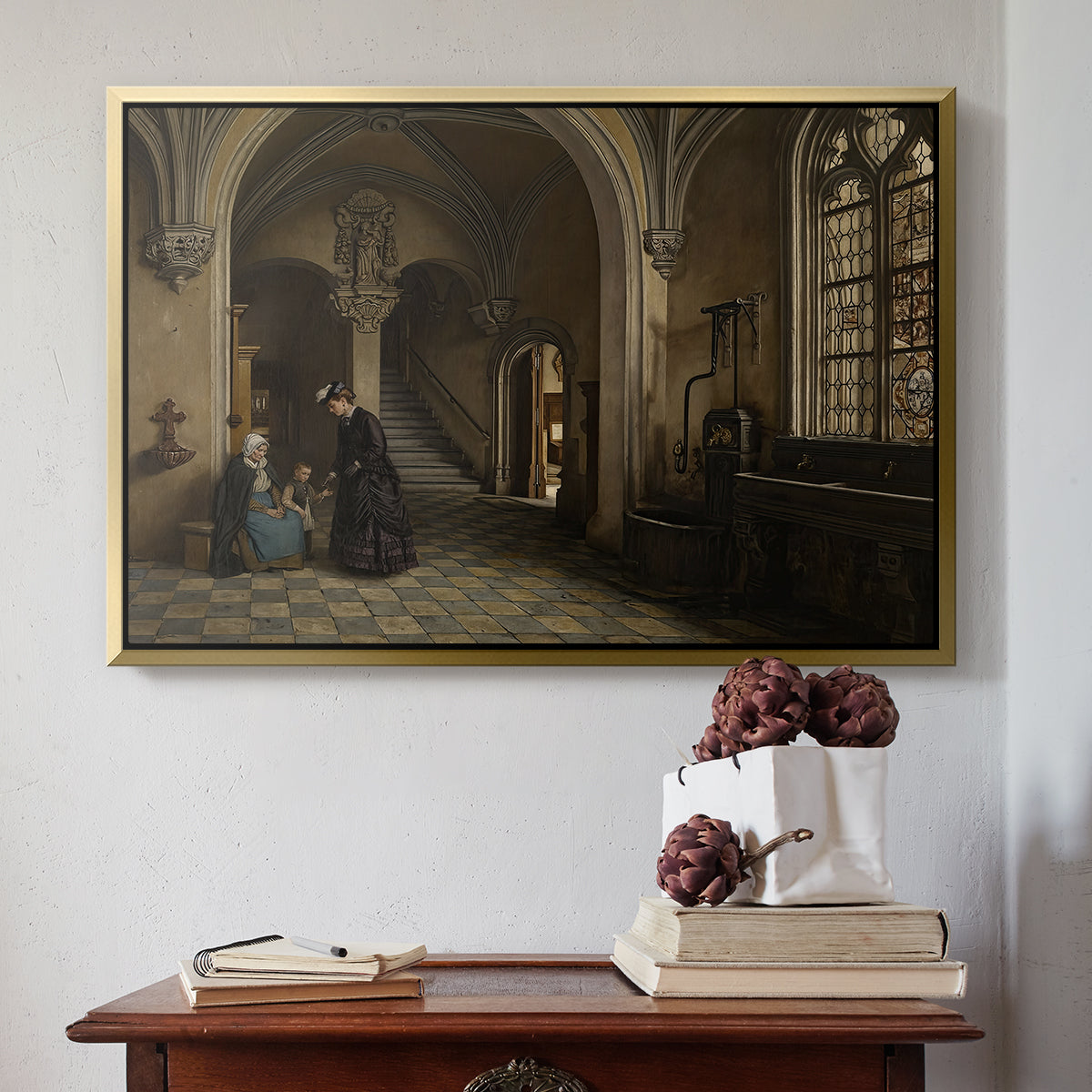 Interior of the Church of Saint Paul in Antwerp, c. 1865-1869 - Floater Framed Canvas Print