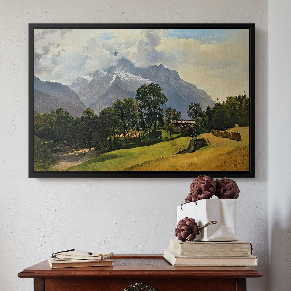 Mountains in Berchtesgaden - Floater Framed Canvas Print