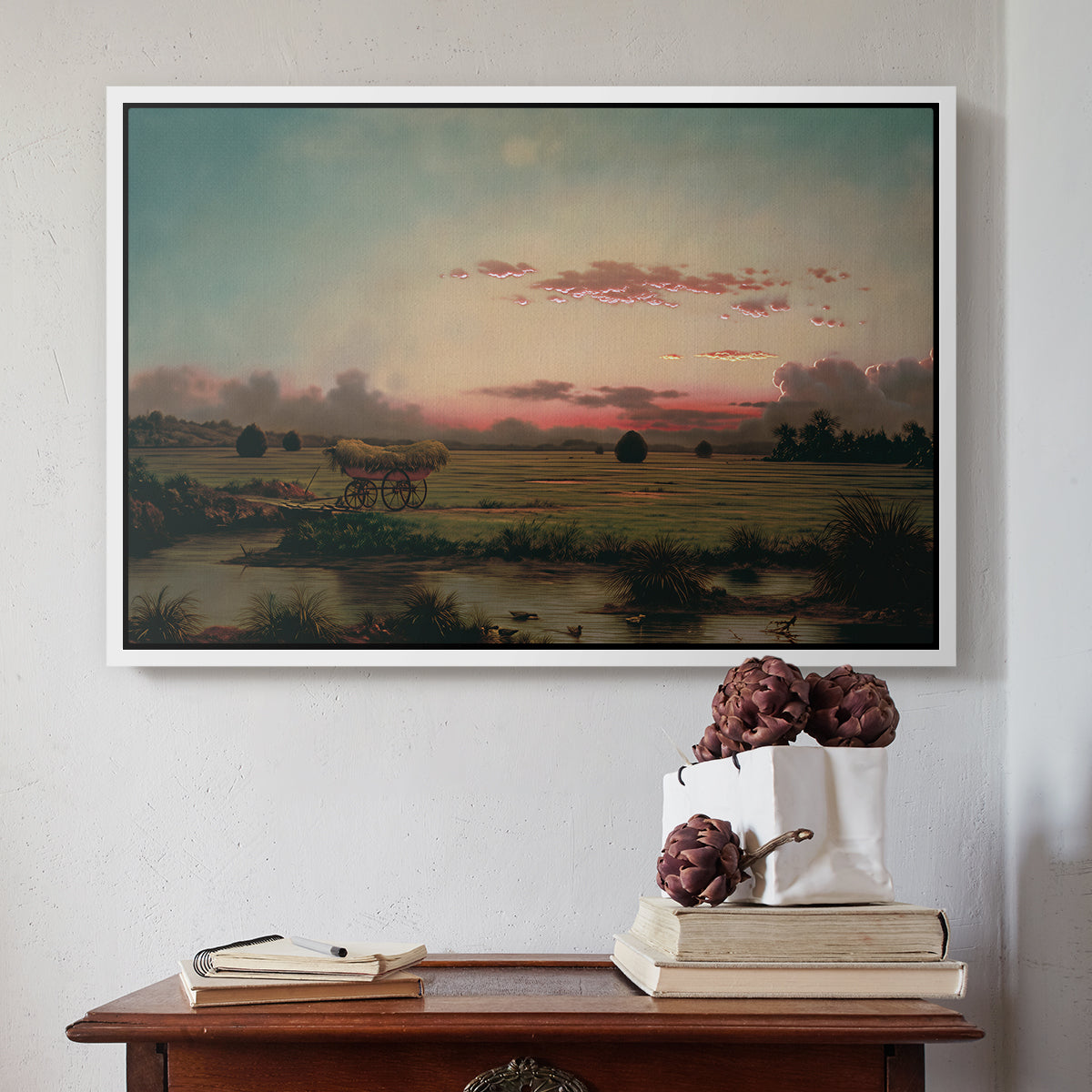 The Marshes at Rhode Island, 1866 - Floater Framed Canvas Print