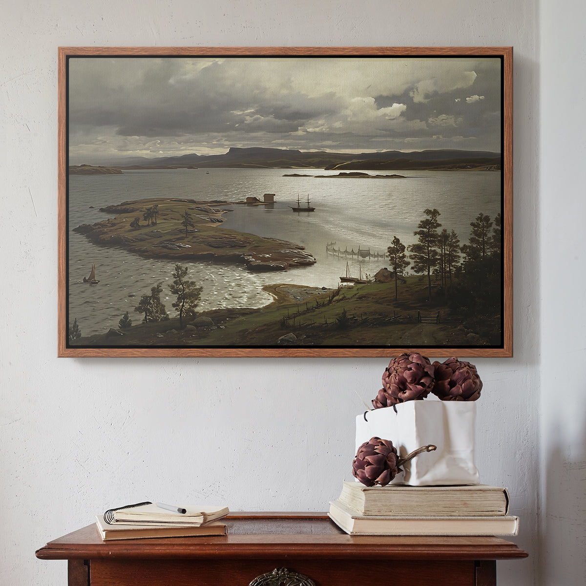 The Fjord at Sandviken (Sandviksfjorden), 1879 - Floater Framed Canvas Print