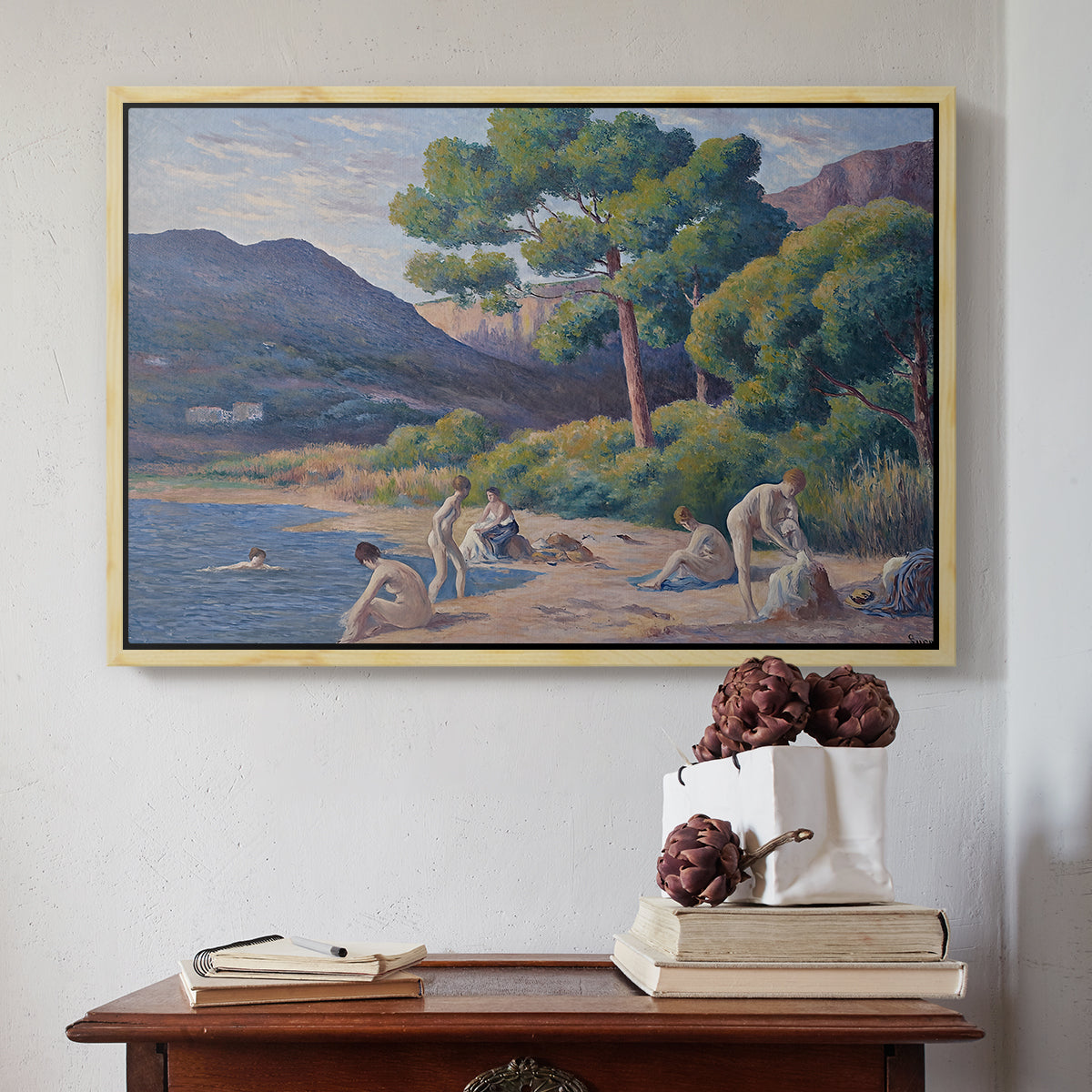 Bathers in Saint-Tropez, c. 1909 - Floater Framed Canvas Print