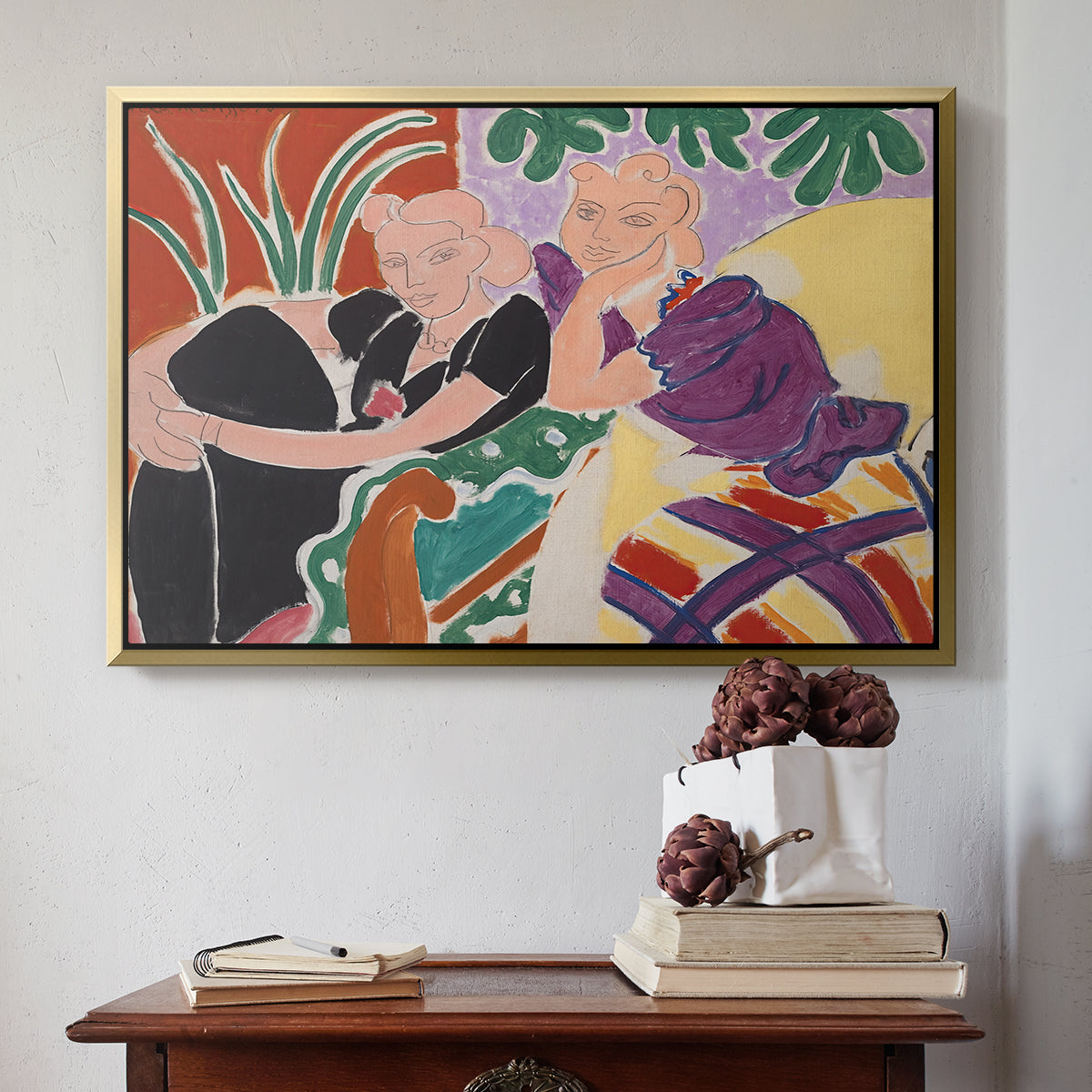 The Conversation, 1938 - Floater Framed Canvas Print