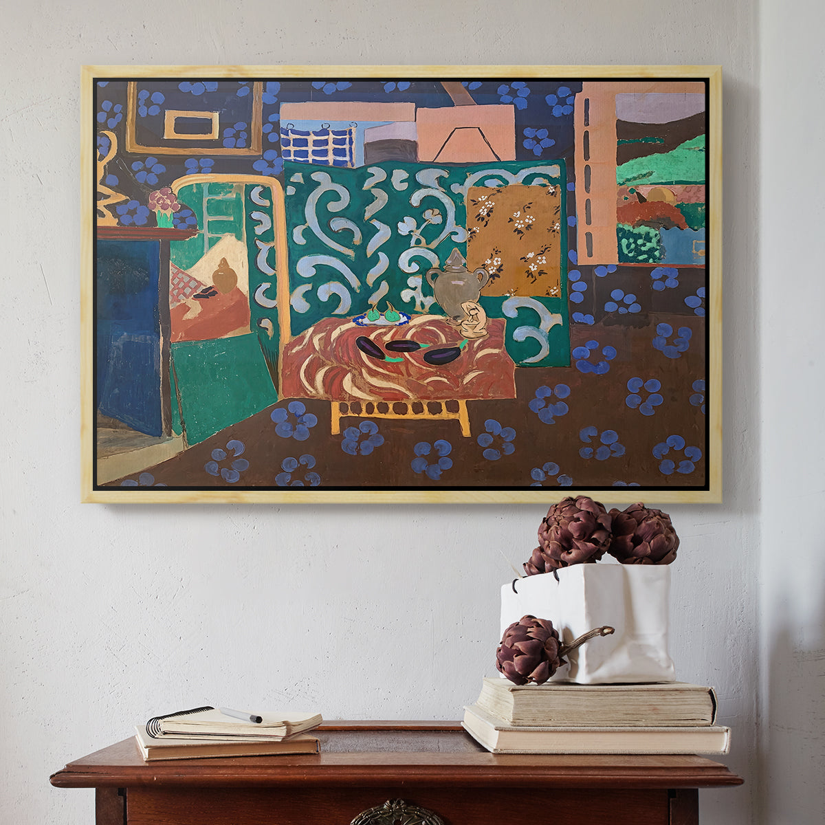 Interior with Aubergines, 1911 - Floater Framed Canvas Print