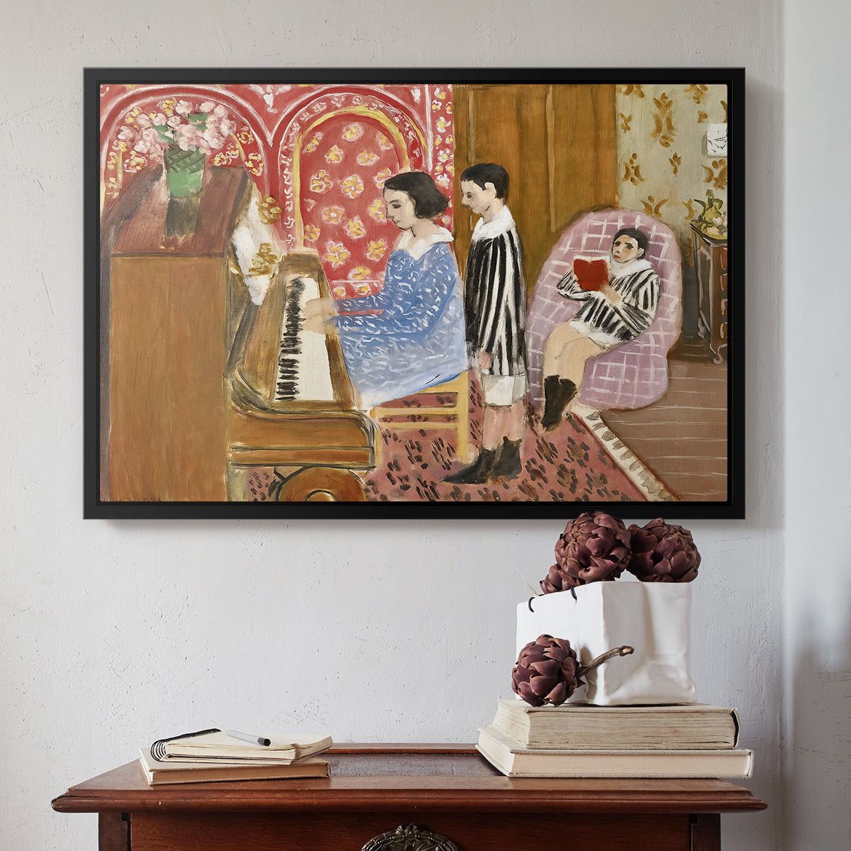 The Piano Lesson, 1923 - Floater Framed Canvas Print