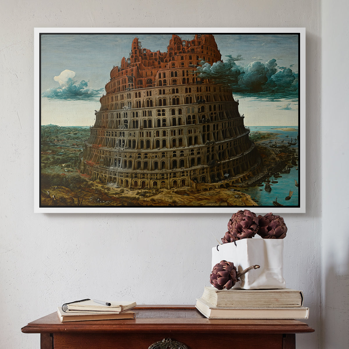 The Tower of Babel, c. 1568 - Floater Framed Canvas Print