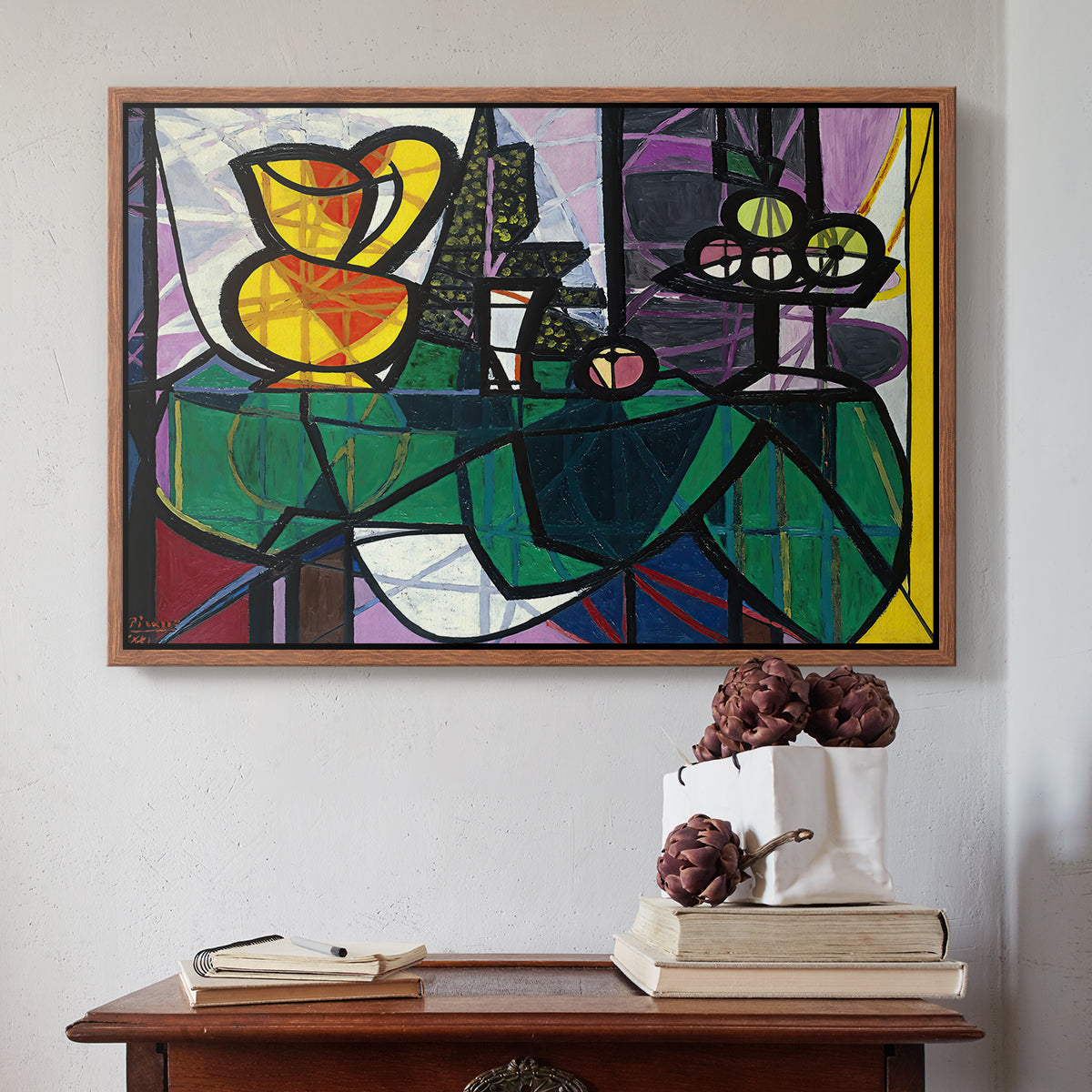 Pitcher and Bowl of Fruit, 1931 - Floater Framed Canvas Print