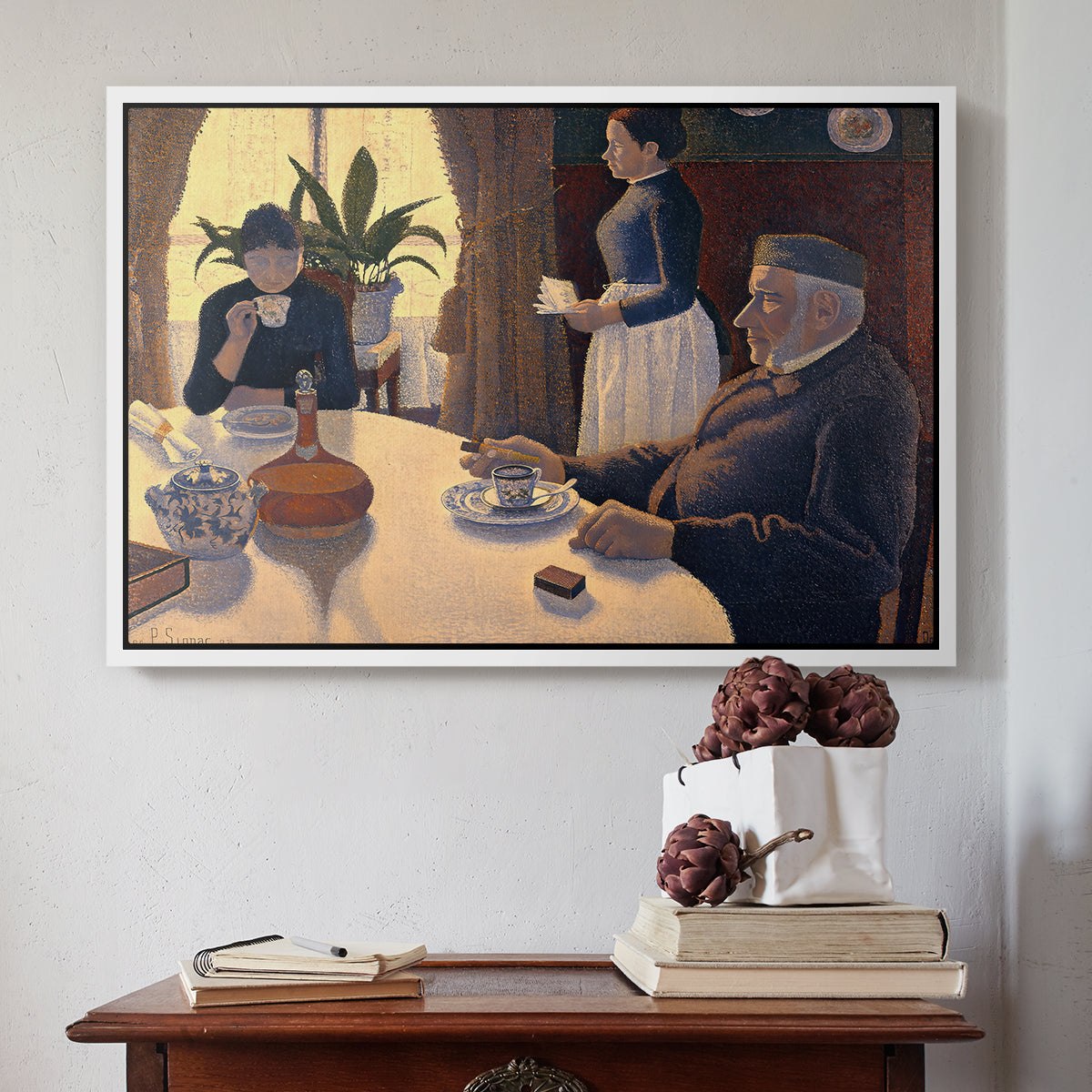 The Dining Room (Breakfast), 1886-1887 - Floater Framed Canvas Print