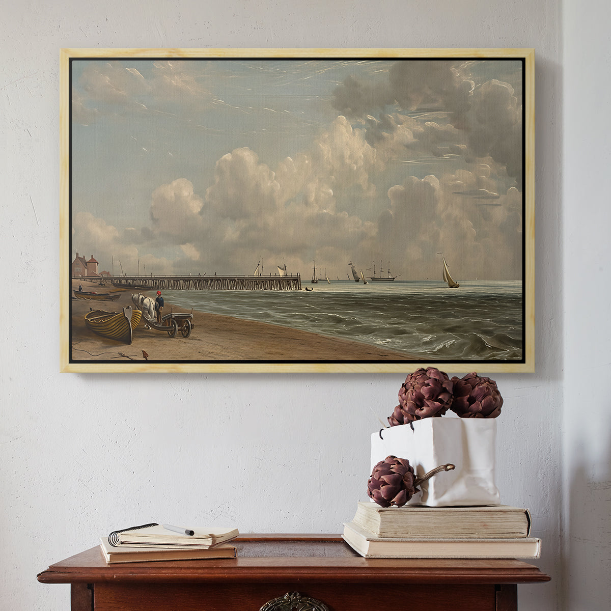 Yarmouth Jetty, 1822 - Floater Framed Canvas Print