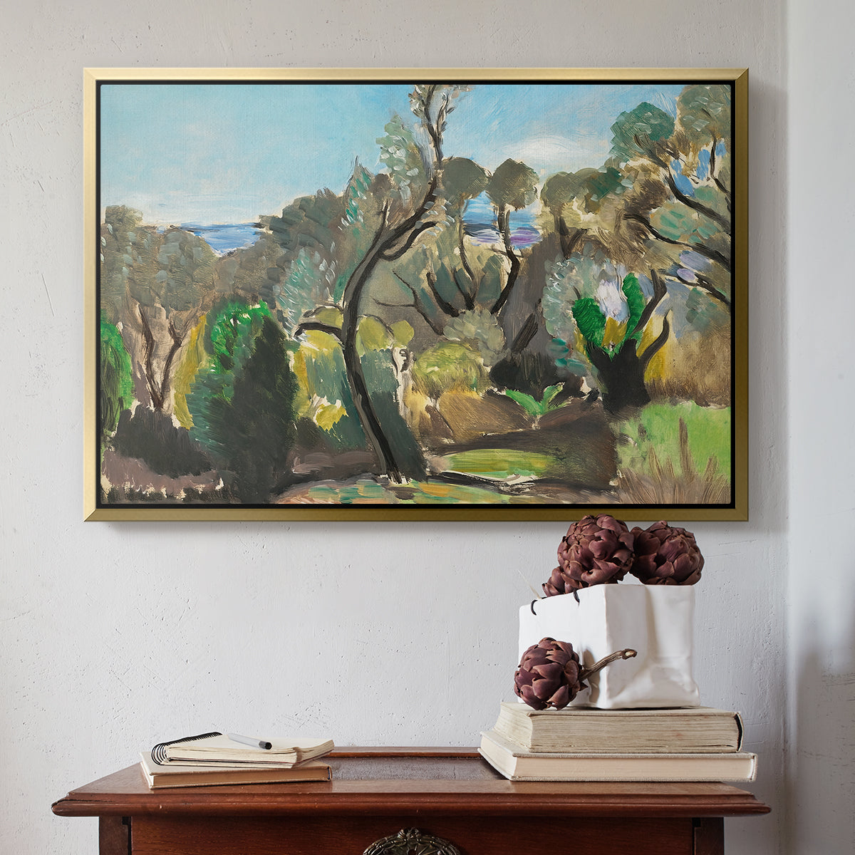 Landscape near Nice, c. 1918 - Floater Framed Canvas Print