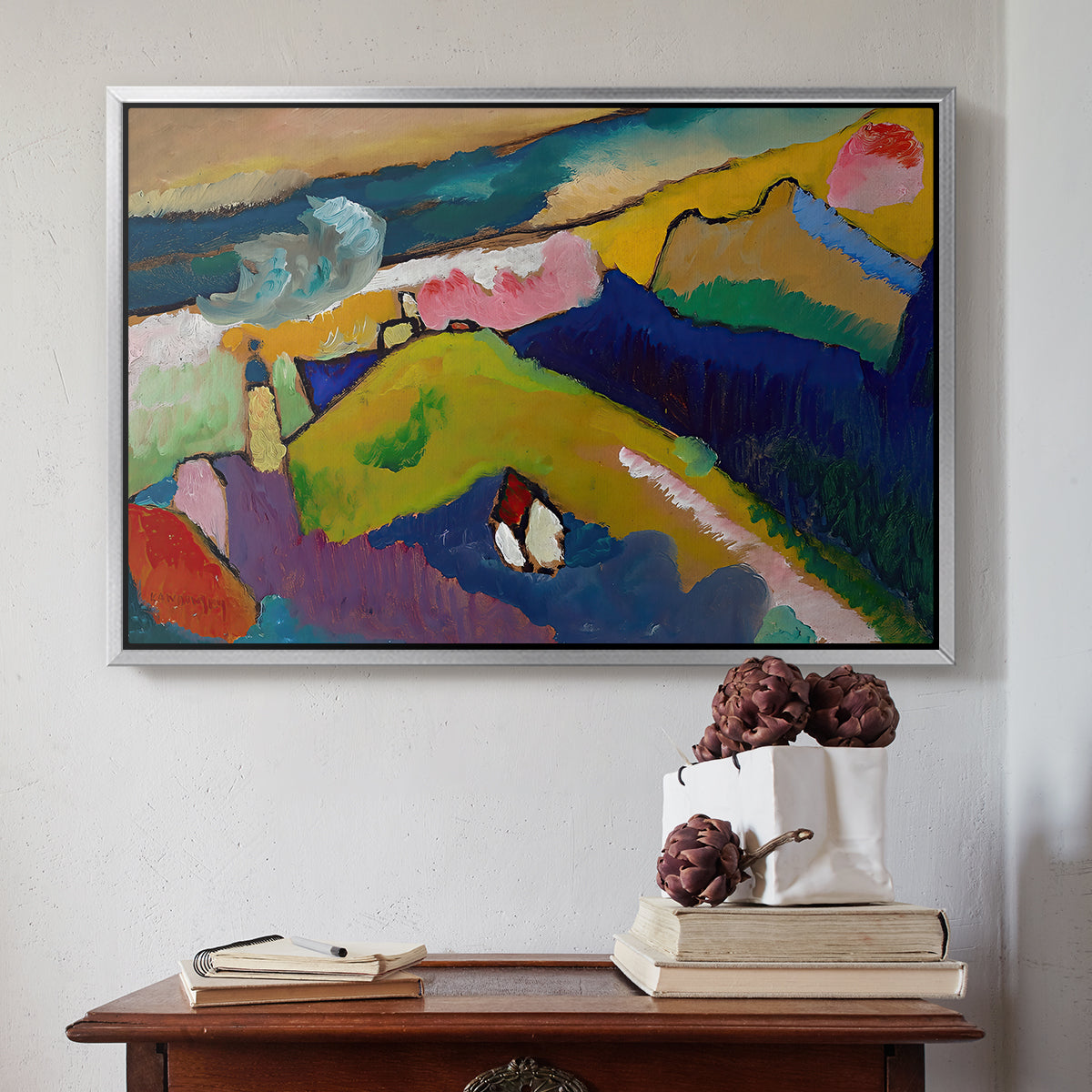 Murnau Mountain Landscape with Church, 1910 - Floater Framed Canvas Print
