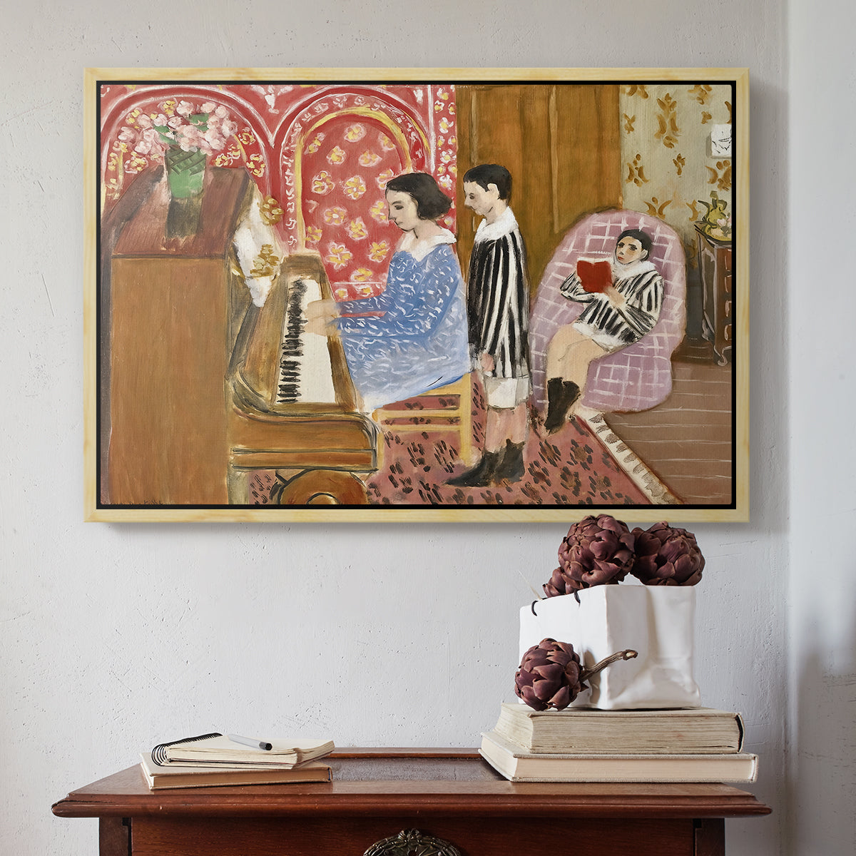 The Piano Lesson, 1923 - Floater Framed Canvas Print
