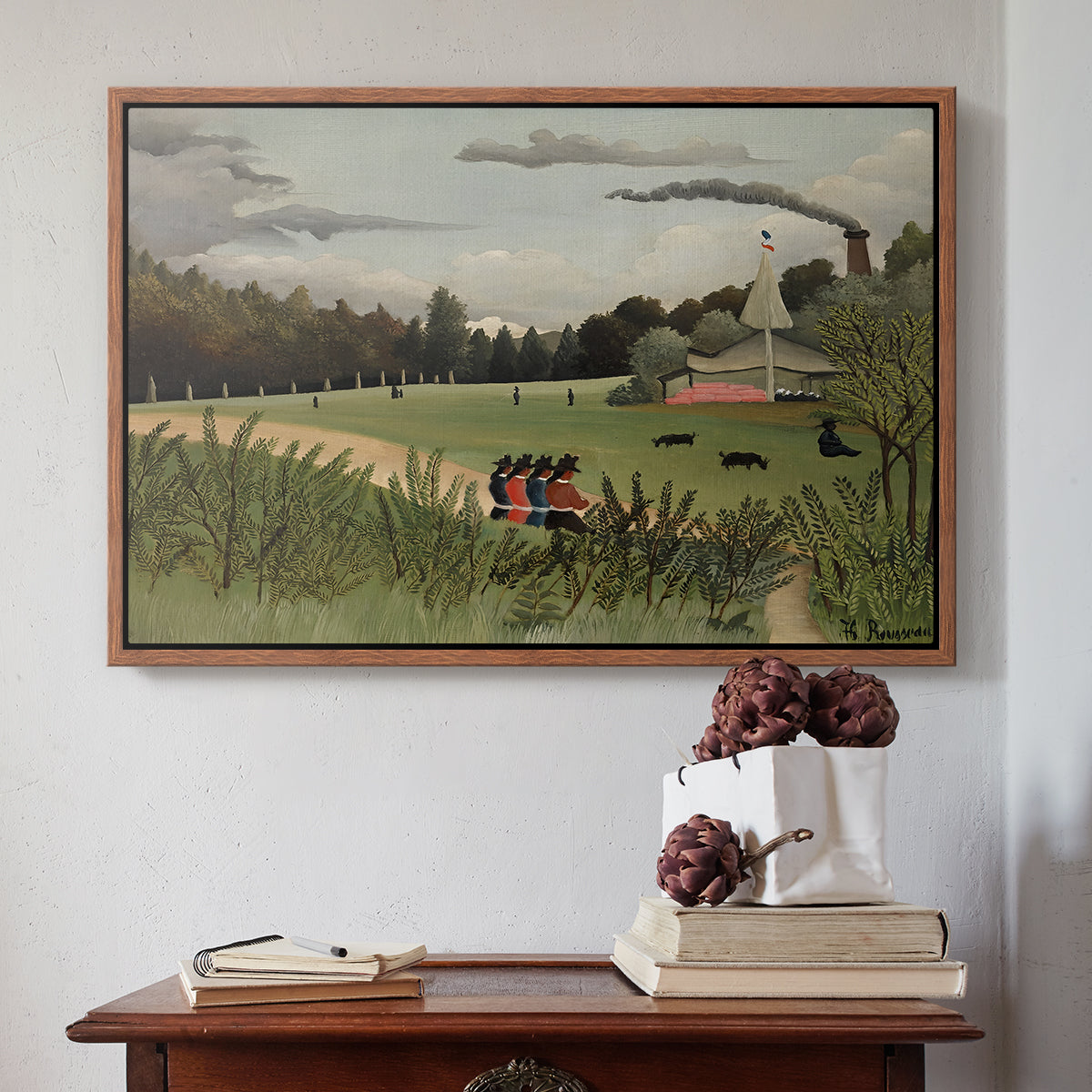 The Chair Factory at Alfortville, 1897 - Floater Framed Canvas Print