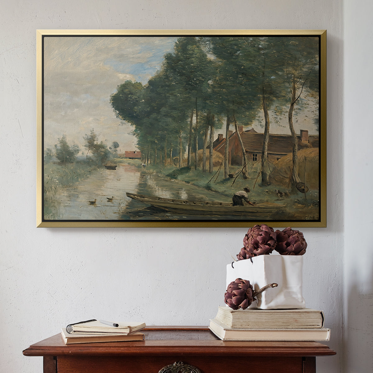 Landscape at Arleux-du-Nord, c. 1871-1874 - Floater Framed Canvas Print