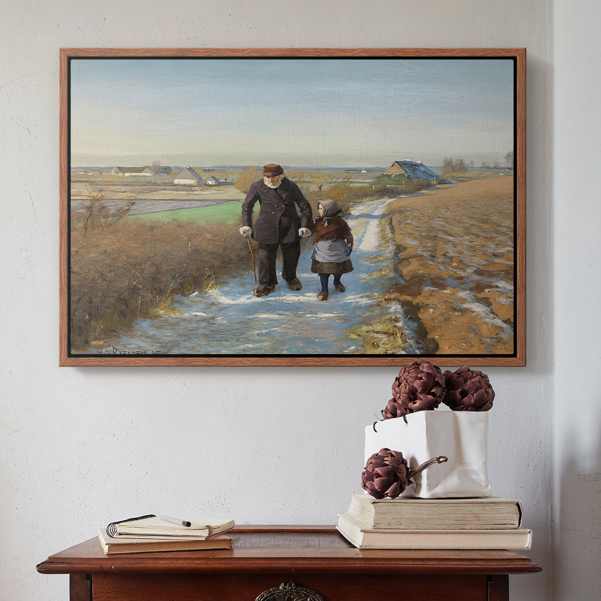 The Old Man and the Child, 1888 - Floater Framed Canvas Print