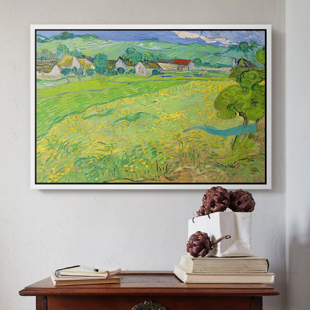 Les Vessenots in Auvers, 1890 - Floater Framed Canvas Print
