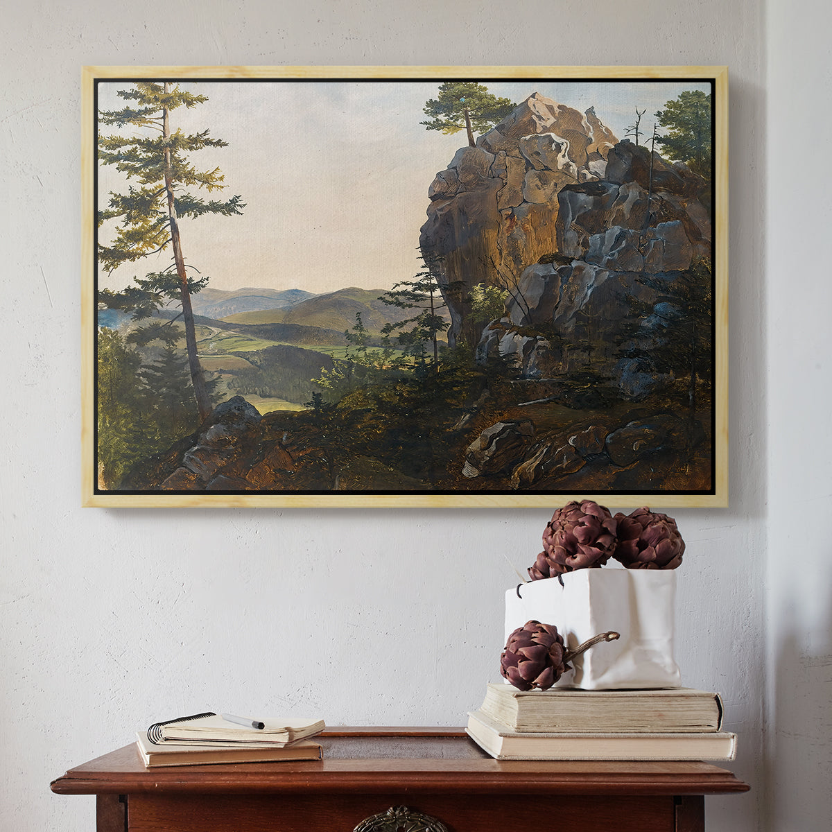 Landscape with the Balbersteine near Miesenbach, 1839 - Floater Framed Canvas Print