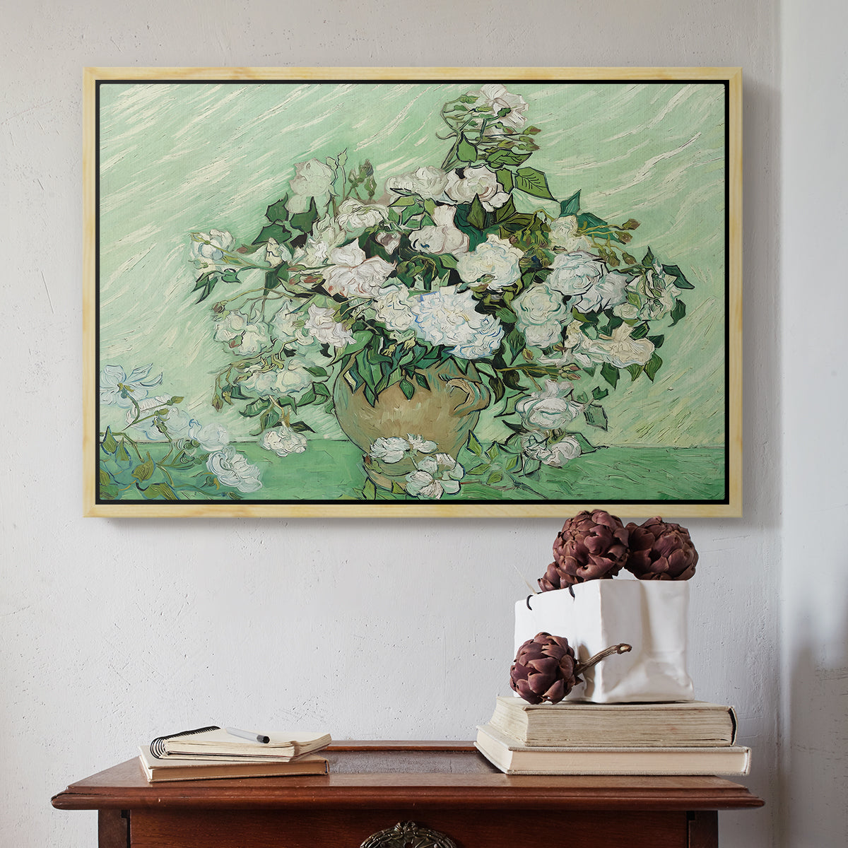 Roses, 1890 - Floater Framed Canvas Print