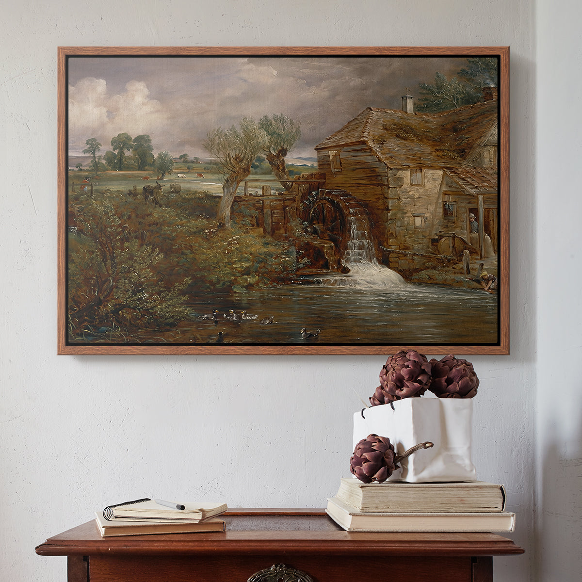 Parham Mill, Gillingham, 1826 - Floater Framed Canvas Print